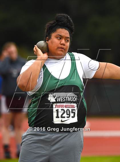 Thumbnail 1 in Stanford Invitational Girls Shot Put photogallery.