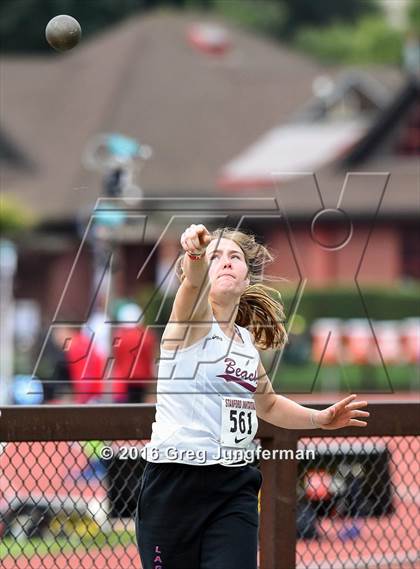 Thumbnail 3 in Stanford Invitational Girls Shot Put photogallery.