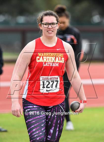 Thumbnail 3 in Stanford Invitational Girls Shot Put photogallery.