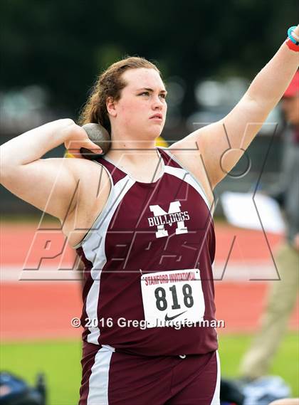 Thumbnail 3 in Stanford Invitational Girls Shot Put photogallery.