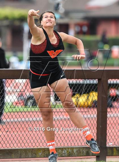 Thumbnail 2 in Stanford Invitational Girls Shot Put photogallery.