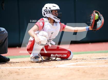 Thumbnail 3 in Hallettsville vs. Coahoma (UIL 3A Softball Final) photogallery.
