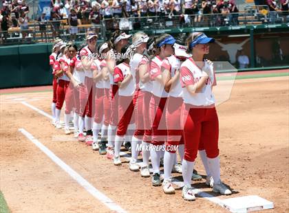 Thumbnail 3 in Hallettsville vs. Coahoma (UIL 3A Softball Final) photogallery.