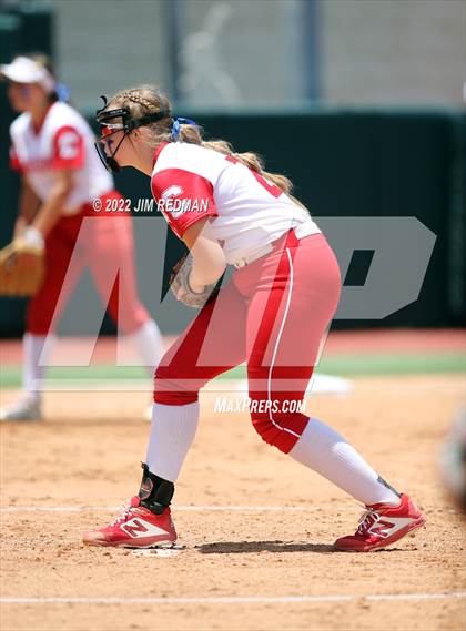 Thumbnail 3 in Hallettsville vs. Coahoma (UIL 3A Softball Final) photogallery.