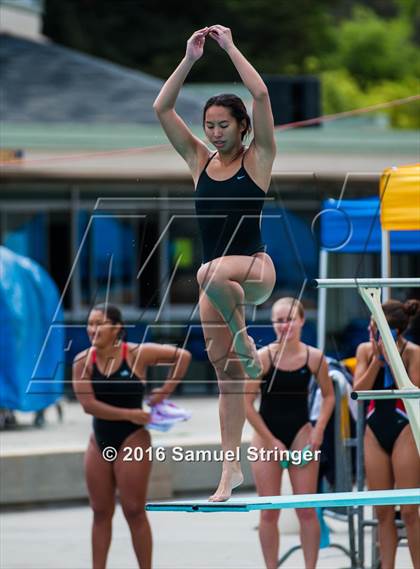 Thumbnail 2 in CIF CCS Girls Diving Championships photogallery.