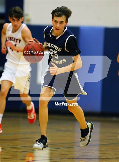 Thumbnail 2 in Cactus Shadows vs. Liberty (Sunnyslope Hoopsgiving Basketball Tournament) photogallery.