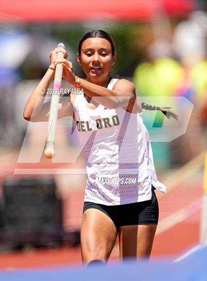 Thumbnail 1 in Girls Pole Vault (CIF SJS Masters Track Finals) photogallery.