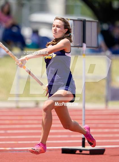 Thumbnail 2 in Girls Pole Vault (CIF SJS Masters Track Finals) photogallery.