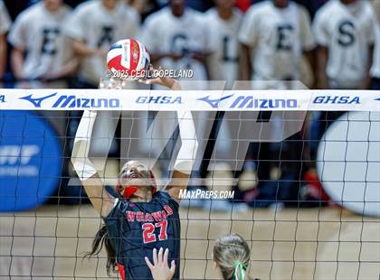 Thumbnail 3 in McIntosh vs. Woodward Academy (GHSA AAAAA State Volleyball Final) photogallery.