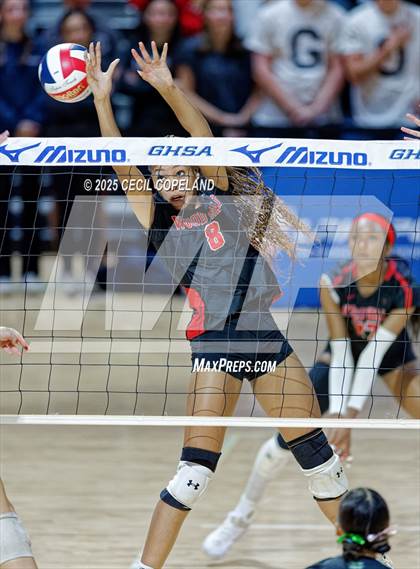 Thumbnail 3 in McIntosh vs. Woodward Academy (GHSA AAAAA State Volleyball Final) photogallery.