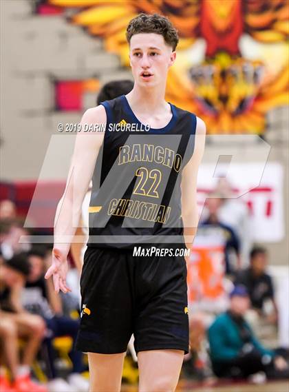 Thumbnail 3 in Rancho Christian vs. Christ the King (Hoophall West Tournament )  photogallery.