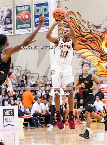 Thumbnail 2 in Rancho Christian vs. Christ the King (Hoophall West Tournament )  photogallery.