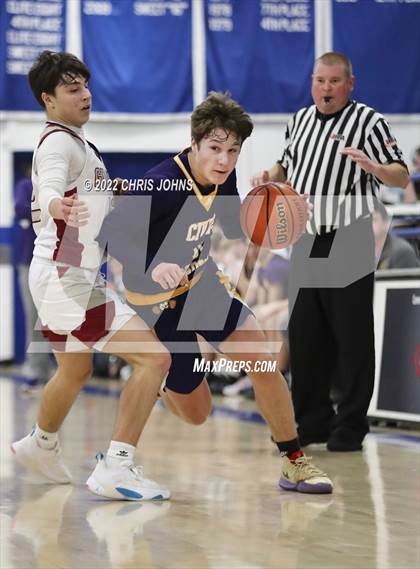 Thumbnail 1 in Gibault Catholic vs Civic Memorial (Freeburg/Columbia Holliday Tournament) photogallery.