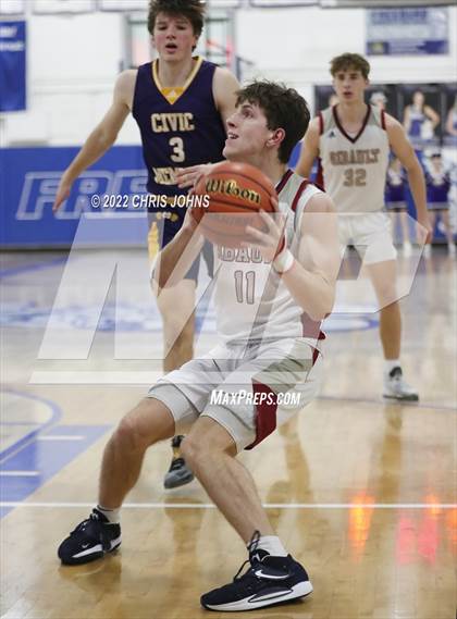 Thumbnail 1 in Gibault Catholic vs Civic Memorial (Freeburg/Columbia Holliday Tournament) photogallery.