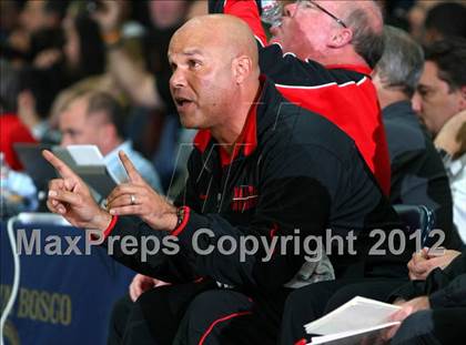 Thumbnail 3 in Mater Dei vs. St. John Bosco photogallery.