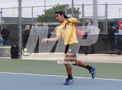 Thumbnail 1 in McAllen Memorial vs Lebanon Trail (UIL 5A Boys Singles State Quarterfinal) photogallery.