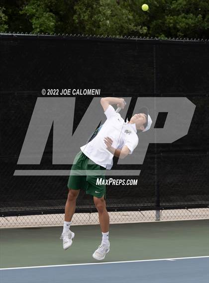Thumbnail 1 in McAllen Memorial vs Lebanon Trail (UIL 5A Boys Singles State Quarterfinal) photogallery.