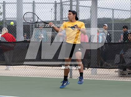 Thumbnail 1 in McAllen Memorial vs Lebanon Trail (UIL 5A Boys Singles State Quarterfinal) photogallery.