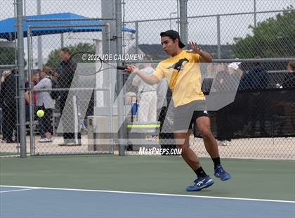 Thumbnail 3 in McAllen Memorial vs Lebanon Trail (UIL 5A Boys Singles State Quarterfinal) photogallery.