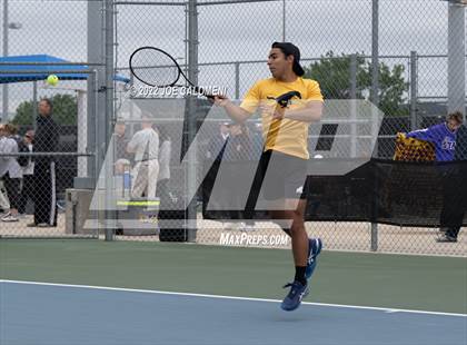 Thumbnail 3 in McAllen Memorial vs Lebanon Trail (UIL 5A Boys Singles State Quarterfinal) photogallery.