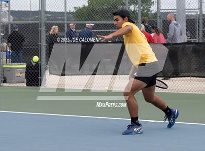 Thumbnail 2 in McAllen Memorial vs Lebanon Trail (UIL 5A Boys Singles State Quarterfinal) photogallery.