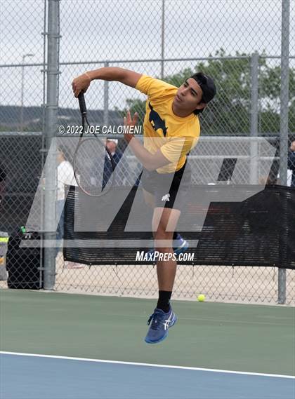 Thumbnail 1 in McAllen Memorial vs Lebanon Trail (UIL 5A Boys Singles State Quarterfinal) photogallery.