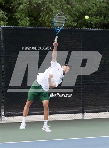 Thumbnail 3 in McAllen Memorial vs Lebanon Trail (UIL 5A Boys Singles State Quarterfinal) photogallery.