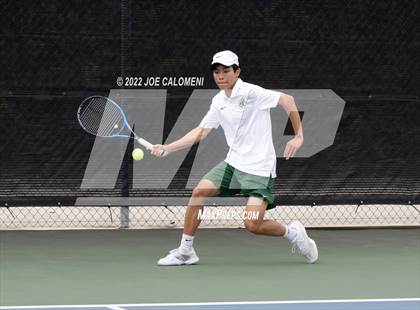 Thumbnail 1 in McAllen Memorial vs Lebanon Trail (UIL 5A Boys Singles State Quarterfinal) photogallery.