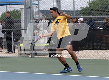 Thumbnail 2 in McAllen Memorial vs Lebanon Trail (UIL 5A Boys Singles State Quarterfinal) photogallery.