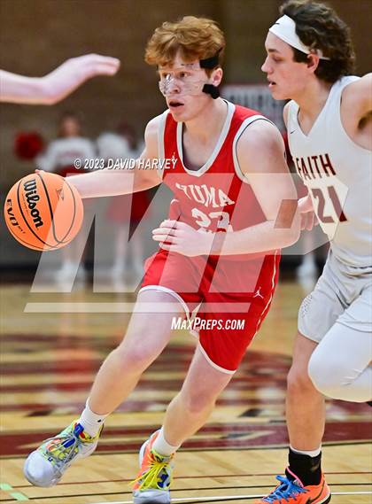 Thumbnail 2 in (CHSAA 3A Boys Basketball First Round) Yuma vs Faith Christian photogallery.