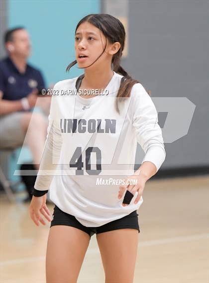 Thumbnail 3 in Lincoln Prep vs Bourgade Catholic (Epic Tourneys Volleyball Invite) photogallery.
