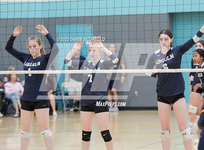 Thumbnail 2 in Lincoln Prep vs Bourgade Catholic (Epic Tourneys Volleyball Invite) photogallery.