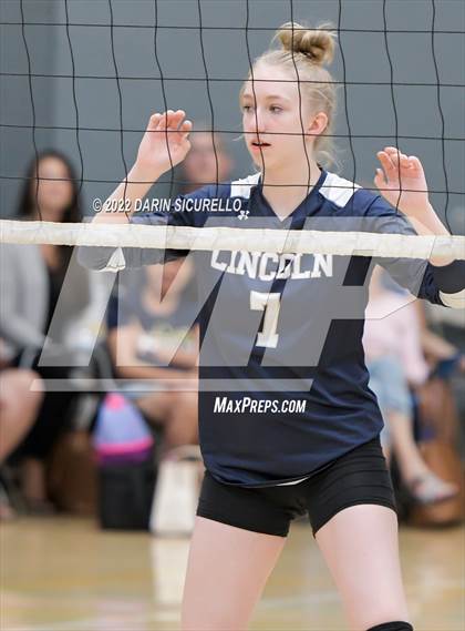 Thumbnail 3 in Lincoln Prep vs Bourgade Catholic (Epic Tourneys Volleyball Invite) photogallery.