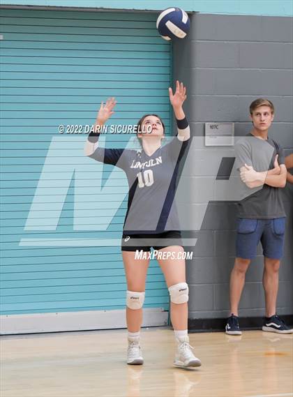 Thumbnail 3 in Lincoln Prep vs Bourgade Catholic (Epic Tourneys Volleyball Invite) photogallery.