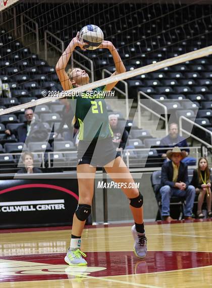 Thumbnail 2 in Blum vs. Fayetteville (UIL Volleyball 1A Finals) photogallery.