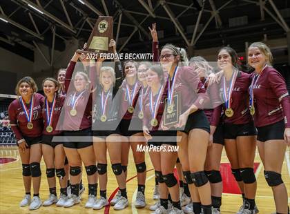 Thumbnail 1 in Blum vs. Fayetteville (UIL Volleyball 1A Finals) photogallery.