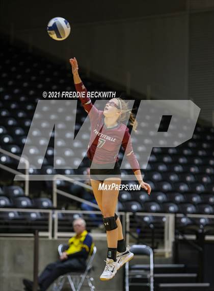Thumbnail 1 in Blum vs. Fayetteville (UIL Volleyball 1A Finals) photogallery.
