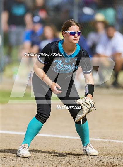 Thumbnail 1 in Orange Cove @ Monache (CIF SoCal DIV IV Softball Championships) photogallery.