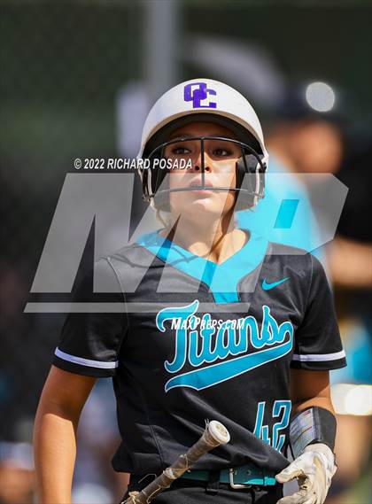 Thumbnail 1 in Orange Cove @ Monache (CIF SoCal DIV IV Softball Championships) photogallery.
