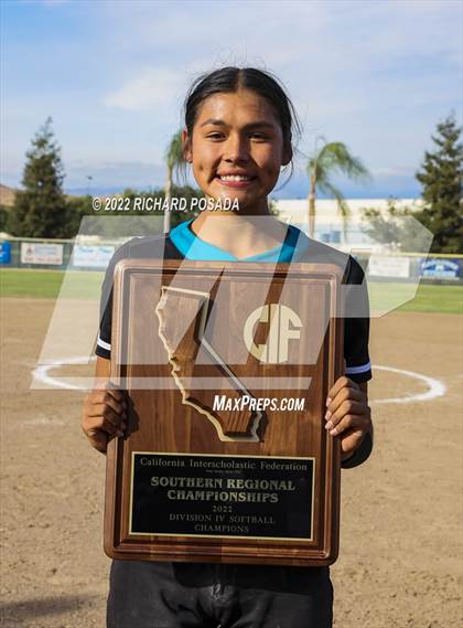 Thumbnail 1 in Orange Cove @ Monache (CIF SoCal DIV IV Softball Championships) photogallery.