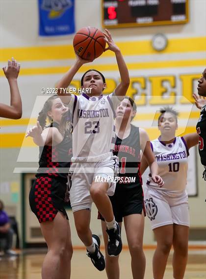 Thumbnail 1 in Indianapolis Cardinal Ritter vs. Indianapolis Washington (IHSAA 3A Sectional Semi-Final) photogallery.
