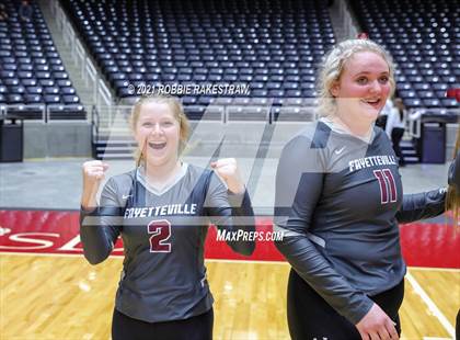 Thumbnail 1 in Fayetteville vs. Sulphur Bluff (UIL Volleyball 1A Semifinals) photogallery.
