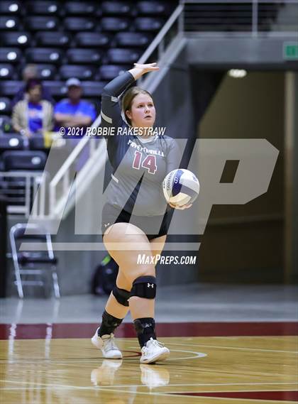Thumbnail 3 in Fayetteville vs. Sulphur Bluff (UIL Volleyball 1A Semifinals) photogallery.