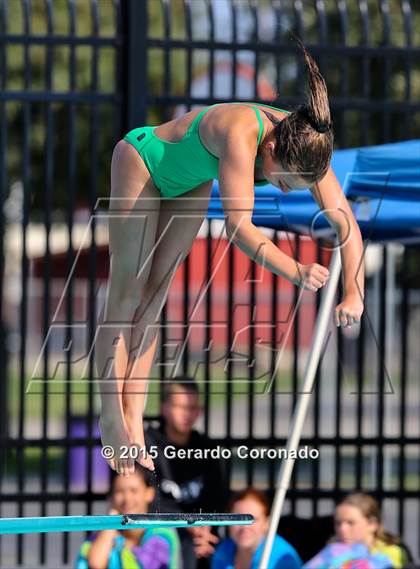 Thumbnail 2 in JV: CIF SJS Girls Diving Finals photogallery.