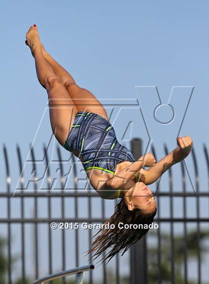 Thumbnail 1 in JV: CIF SJS Girls Diving Finals photogallery.