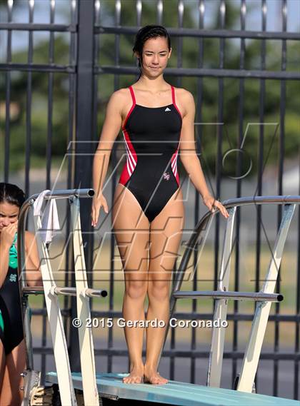 Thumbnail 2 in JV: CIF SJS Girls Diving Finals photogallery.