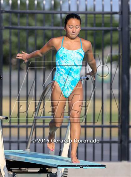 Thumbnail 1 in JV: CIF SJS Girls Diving Finals photogallery.