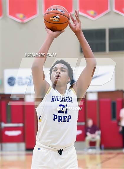 Thumbnail 2 in Guyer vs. Hillcrest Prep (Hoophall West Tournament)  photogallery.