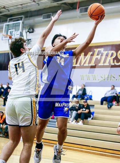Thumbnail 3 in El Camino Real vs Menlo School (St. Francis Holiday Hoopfest Tournament) photogallery.