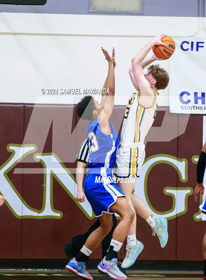 Thumbnail 1 in El Camino Real vs Menlo School (St. Francis Holiday Hoopfest Tournament) photogallery.